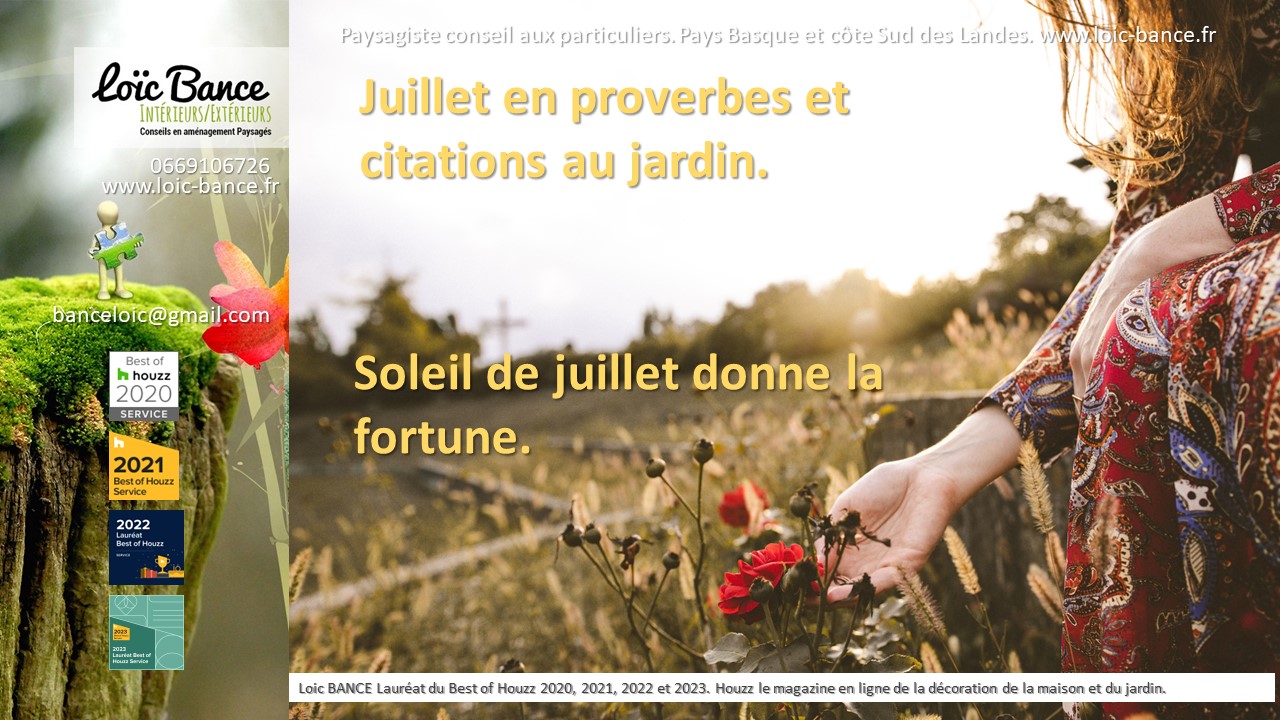 Paysagiste Biarritz Juillet 2024 proverbes et citations au jardin